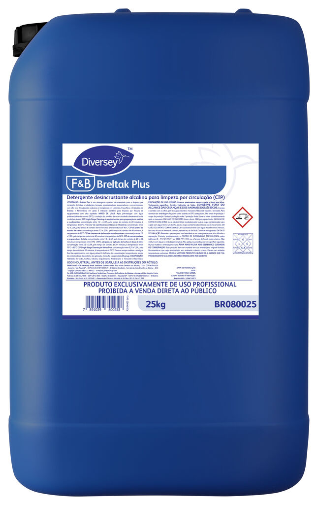 BRELTAK PLUS 25kg - DETERGENTE DESINCRUSTANTE ALCALINO PARA LIMPEZA POR CIRCULAÇÃO (CIP)